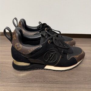 Louis Vuitton Black and Brown Monogram Lace-Up Sneakers